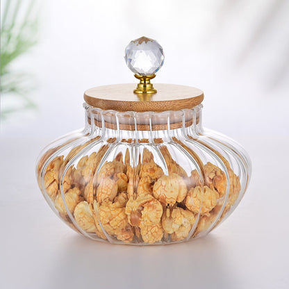 1 PCS High Borosilicate Stripe Sealed Jar, Kitchen Storage Jar, Coffee Can, Coffee Storage Container