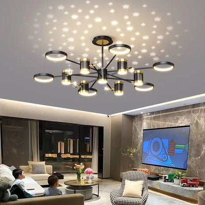 Modern Light Luxury Star Ceiling Lamp Combination