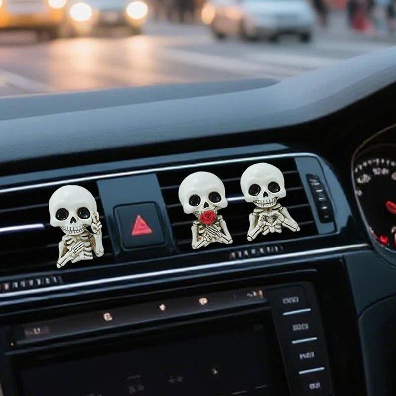 3PC Halloween Skull Car Vent Clips