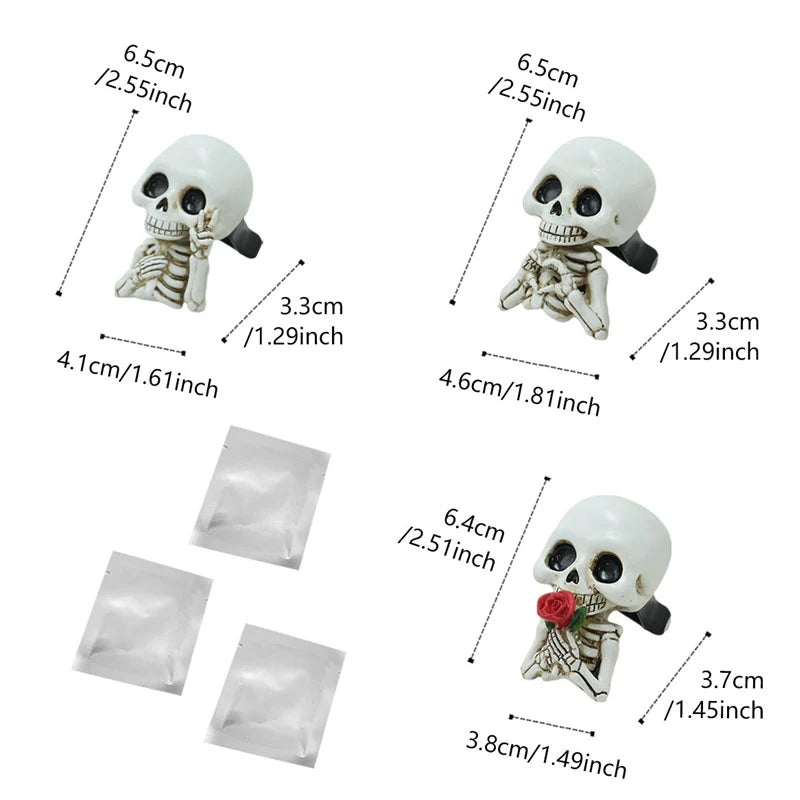3PC Halloween Skull Car Vent Clips