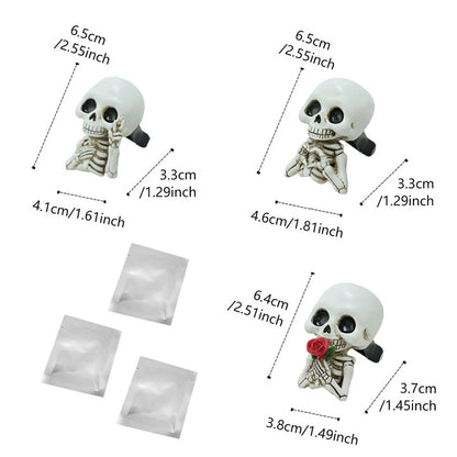 3PC Halloween Skull Car Vent Clips