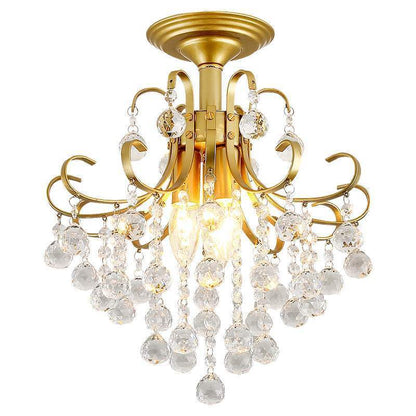 Elegant Clear Crystal Mini Chandelier Fixture