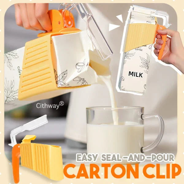 Easy Seal and Pour Carton Clip Handle