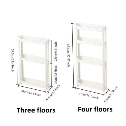 Behind The Door Storage Cabinet Bathroom and Kitchen Storage Rack Multi-layer Narrow Cabinet Space Saving Trolley Storage Rack