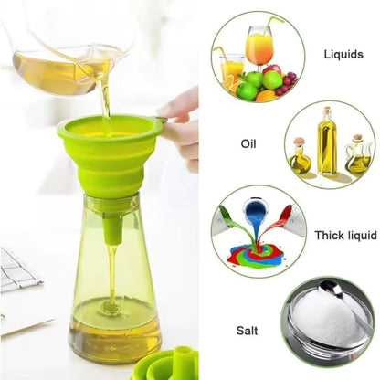 4 pcs Space Saving Collapsible Silicone Funnels Set