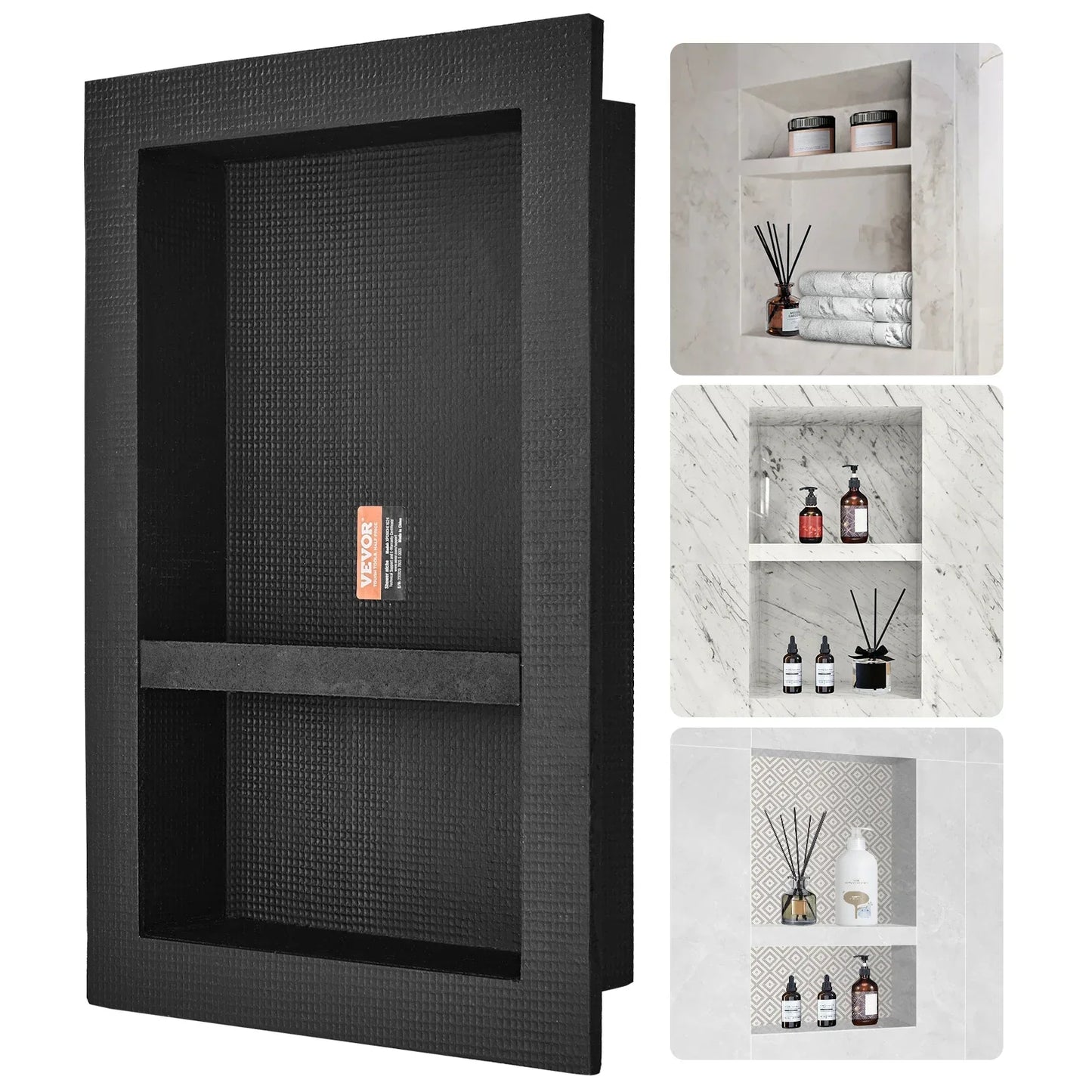 SucceBuy Shower Niche Ready for Tile Shelf Organizer  Corners Niche Recessed Sealed Protection  Soap Storage for Shower Bathroom
