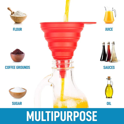 4 pcs Space Saving Collapsible Silicone Funnels Set