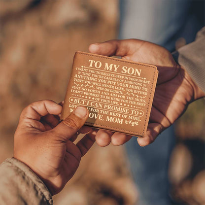 To My Son Promise (Yellow) – Leather Wallet
