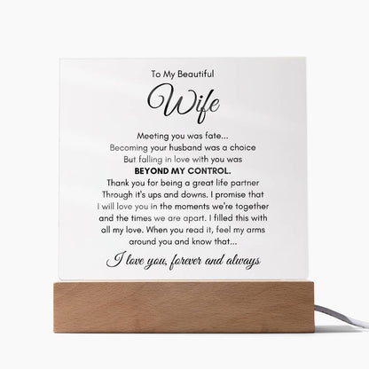 To My Wife Fate – Acrylic Square