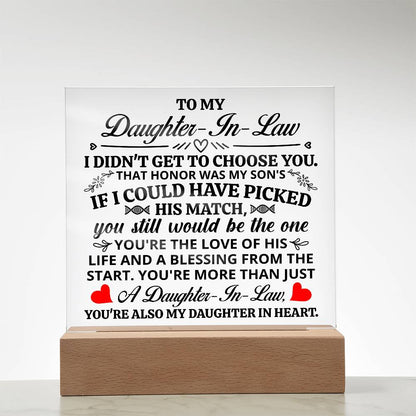 To My Daughter-in-Law Honor – Acrylic Square