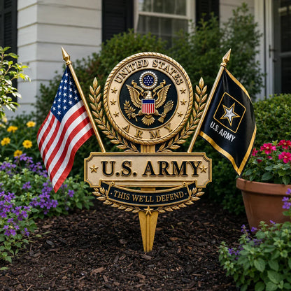 U.S. Military Tribute Garden Stake — Choose Your Branch