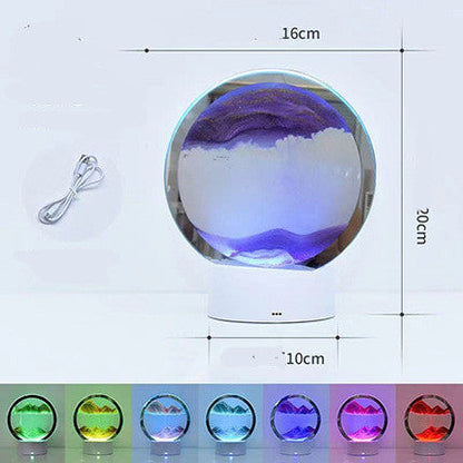 Unique Hourglass Flowing Sand Bedside Desk Lamp